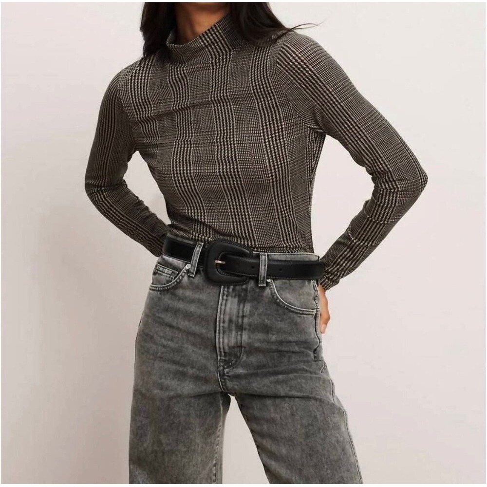 VERONICA BEARD
Nate Prince of Wales stretch-Lyocell top Mock neck medium